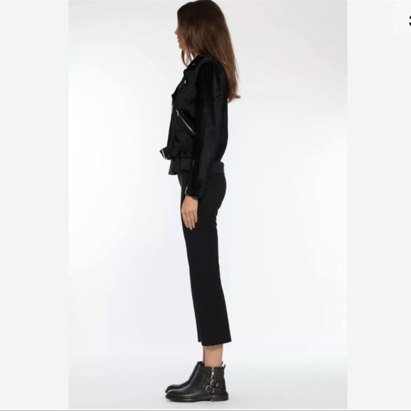 NWT Walter Baker New York Travis Jacket, Black Velvet Belted, US Small - Picture 3 of 8